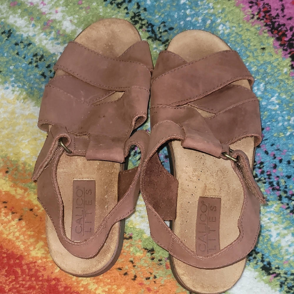 Calico Lites Brown Sandals for Women Size 8